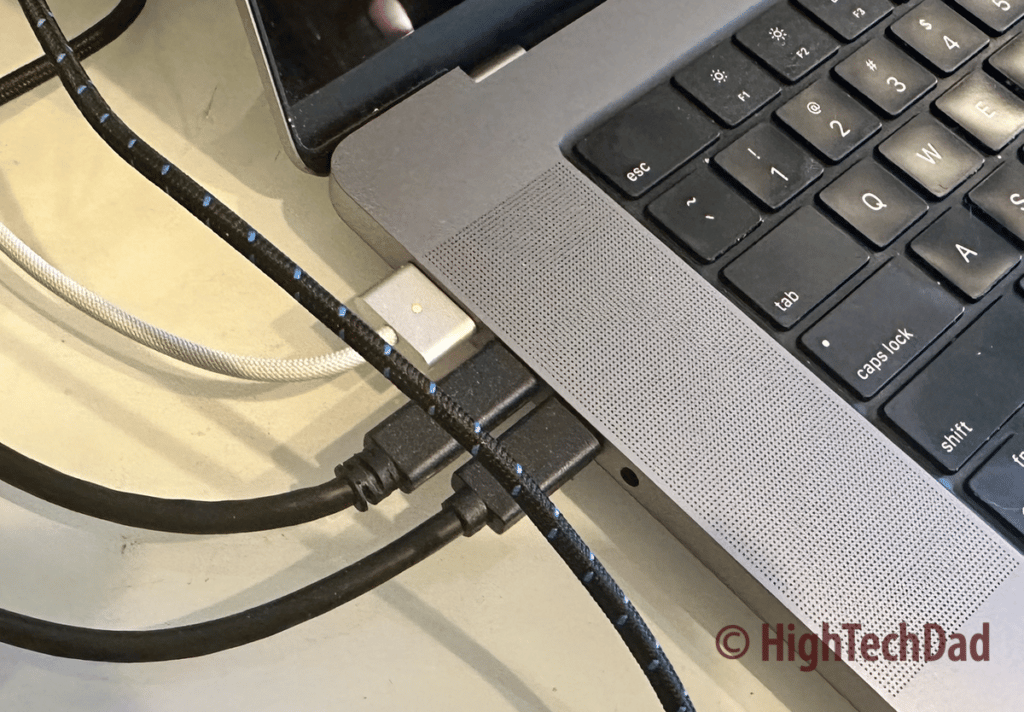 Old MacBook Pro connections - HyperDrive Thunderbolt 4 Power Hub - HighTechDad review