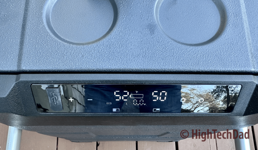 Temperature Control Panel - Newair electric cooler - HighTechDad review
