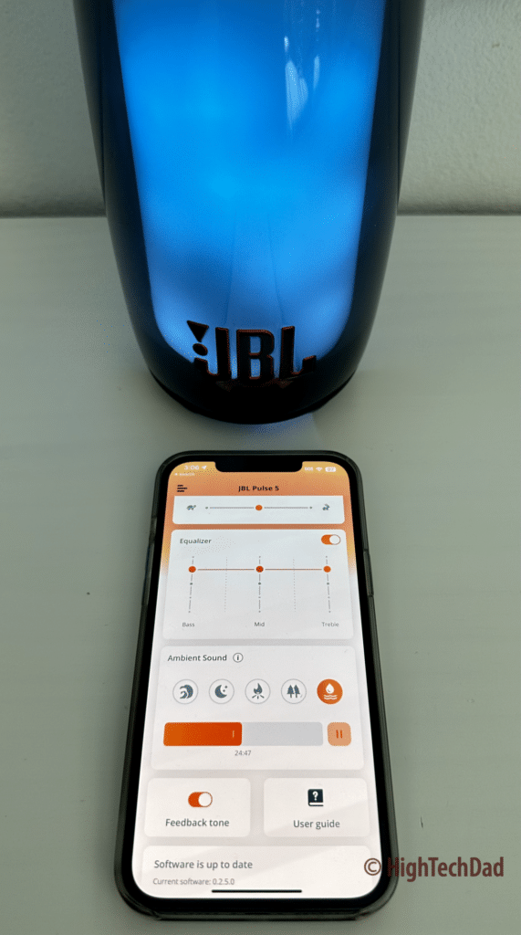 Ambient Sound - JBL Pulse 5 portable, bluetooth speaker - HighTechDad review