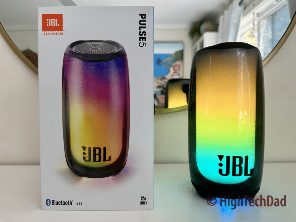 An amazing light show - JBL Pulse 5 portable, bluetooth speaker - HighTechDad review
