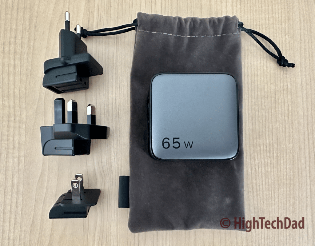 Three different plugs - UGREEN Nexode 65W Wall Charger - HighTechDad review