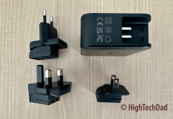3 international plugs - UGREEN 65W Nexode GaN USB Travel Charger - HighTechDad review