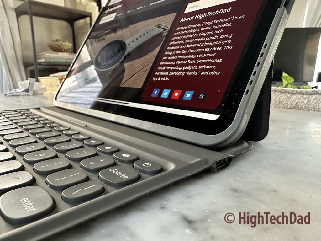 USB-C charging port -  Zagg Pro Keys - HighTechDad review