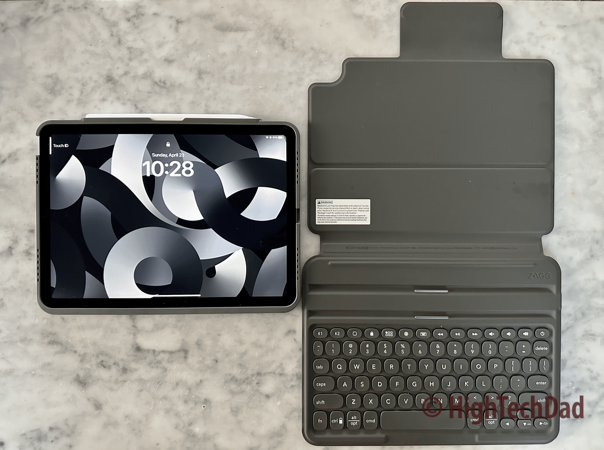 Case detached from keyboard - Zagg Pro Keys - HighTechDad review