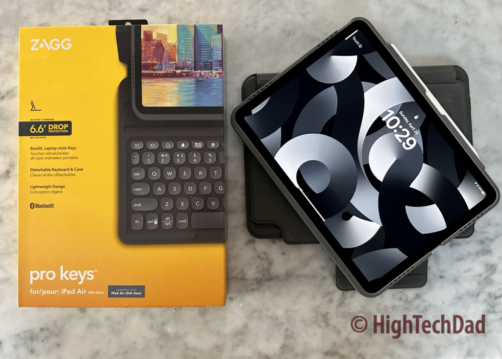 Box and iPad - Zagg Pro Keys - HighTechDad review