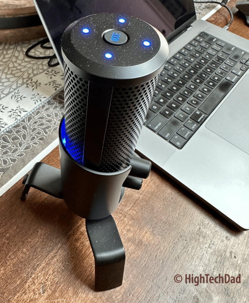 Blue accent LEDs - Dark Matter Sentry Streaming Mic - HighTechDad review