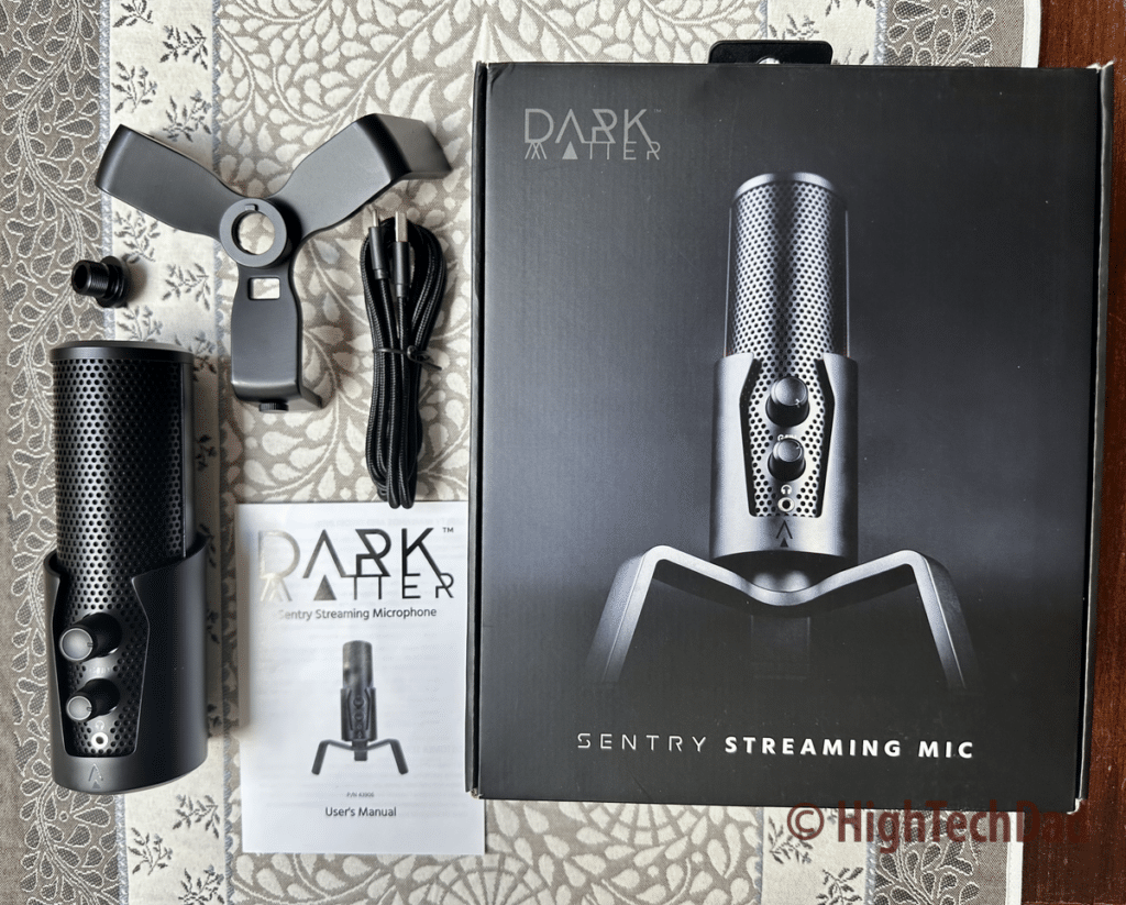 In the box - Dark Matter Sentry Streaming Mic - HighTechDad review