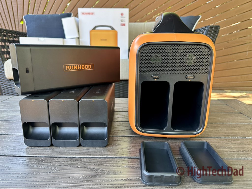 Back battery ports empty - Runhood Rallye 600 Pro - HighTechDad review