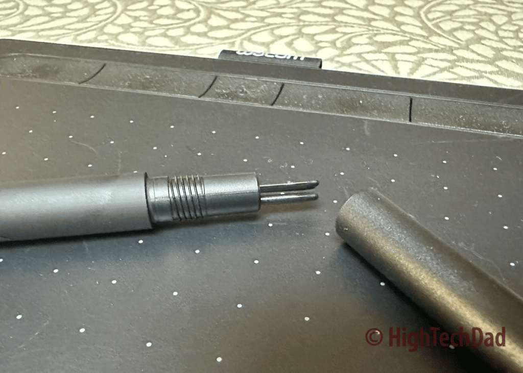 Nibs stored in pen - Wacom Intuos Creative Pen Tablet - HighTechDad review