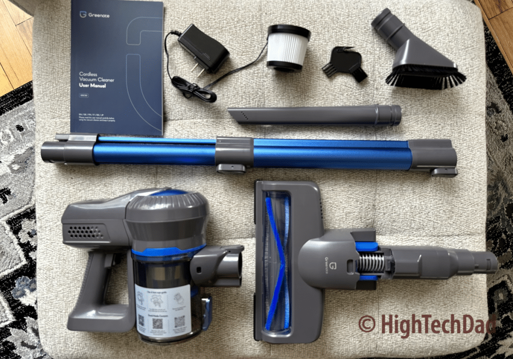 In the box - Greenote Cordless Vacuum Cleaner - HighTechDad review