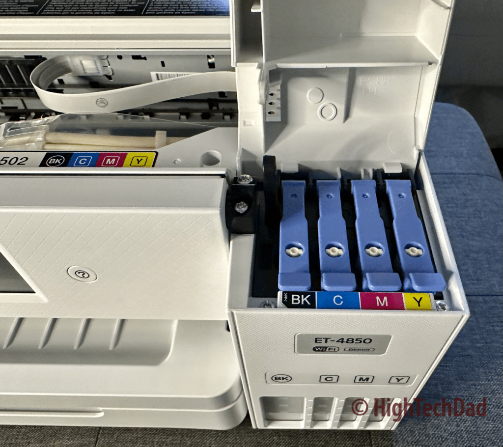 Area to fill the EcoTank - Epson EcoTank ET-4850 - HighTechDad review