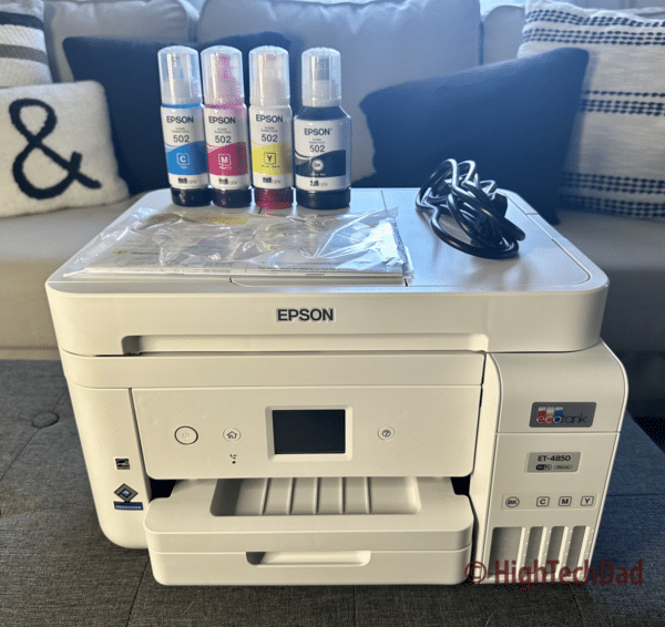 What's in the box - Epson ET-4850 EcoTank printer - HighTechDad review