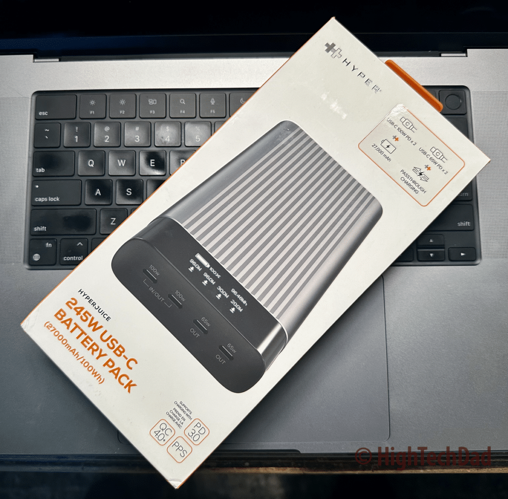 In the box - Hyperjuice 245W USB-C battery pack - HighTechDad review