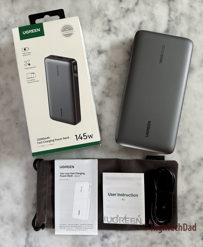 What's in the box - UGREEN 145w Power Bank - HighTechDad review