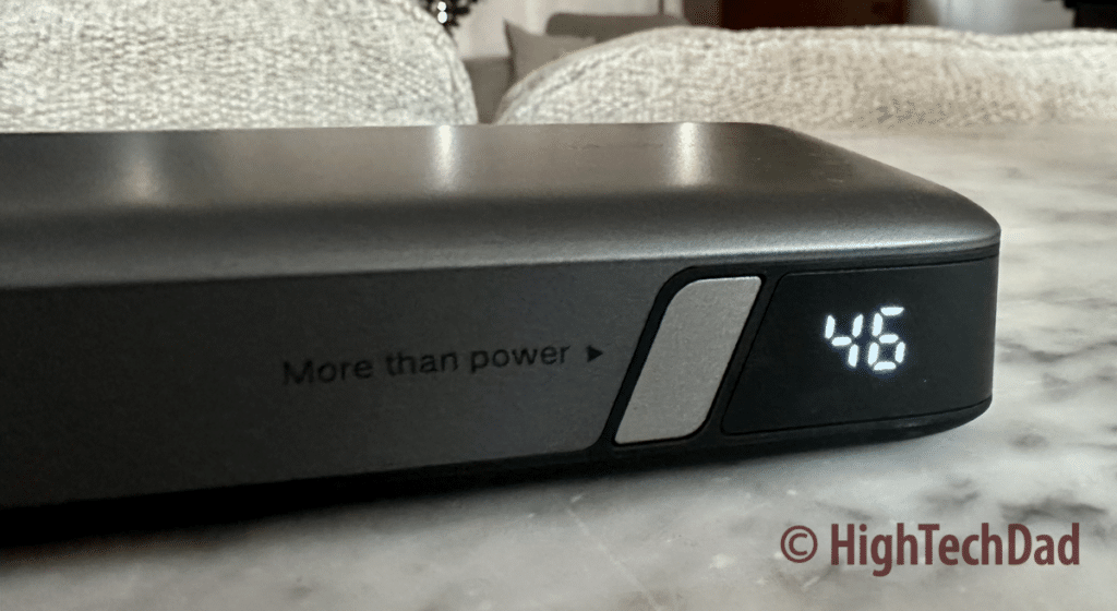 LED display at 46% charged - UGREEN 145w Power Bank - HighTechDad review
