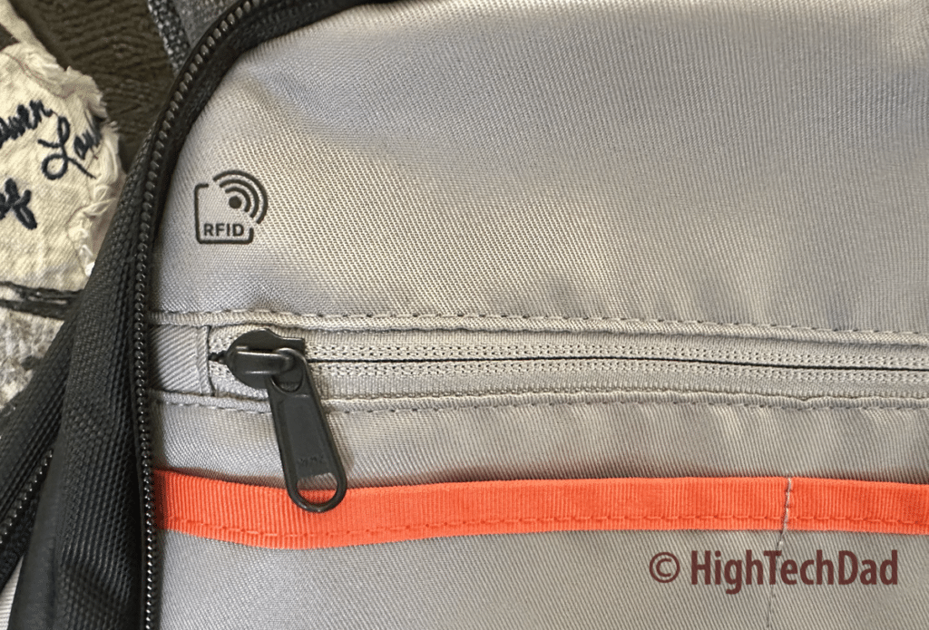 RFID pocket - HyperDrive HyperPack Pro backpack - HighTechDad review