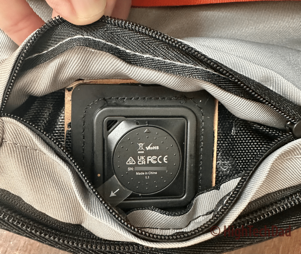 Pull plastic to activate battery - HyperDrive HyperPack Pro backpack - HighTechDad review