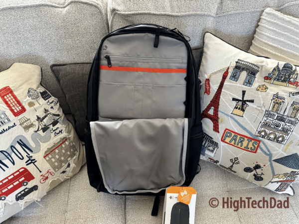 Backpack open - HyperDrive HyperPack Pro backpack - HighTechDad review