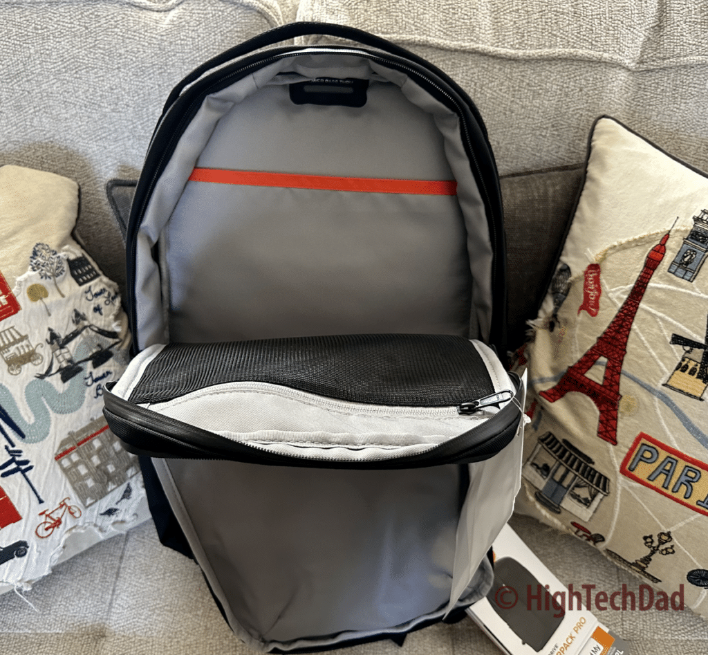 Backpack open - HyperDrive HyperPack Pro backpack - HighTechDad review