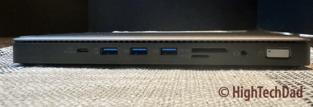 USB-A ports, SD slots, headphone jack, USB-C port - Monoprice 15-in-1 Docking Station - HighTechDad review