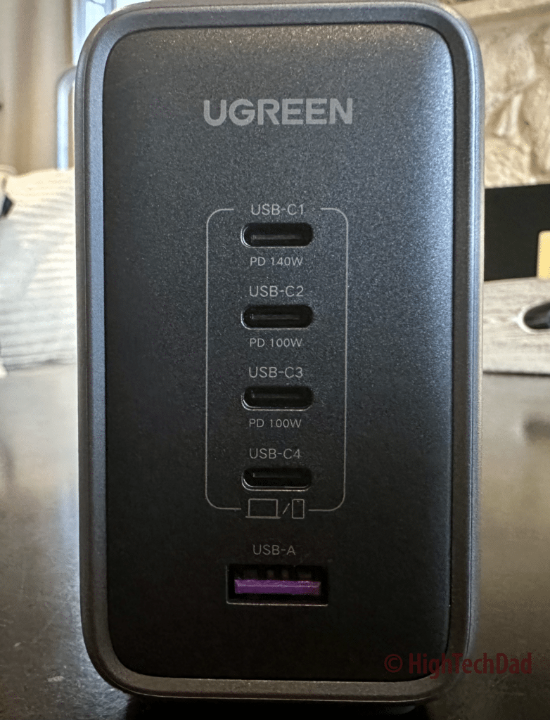 All USB ports are labeled with wattage - UGREEN 300W charger - HighTechDad review