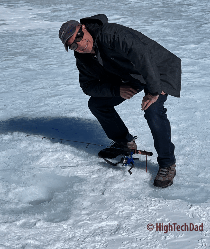 HighTechDad enjoying ice fishing - rod is NOT a WonderStrike
