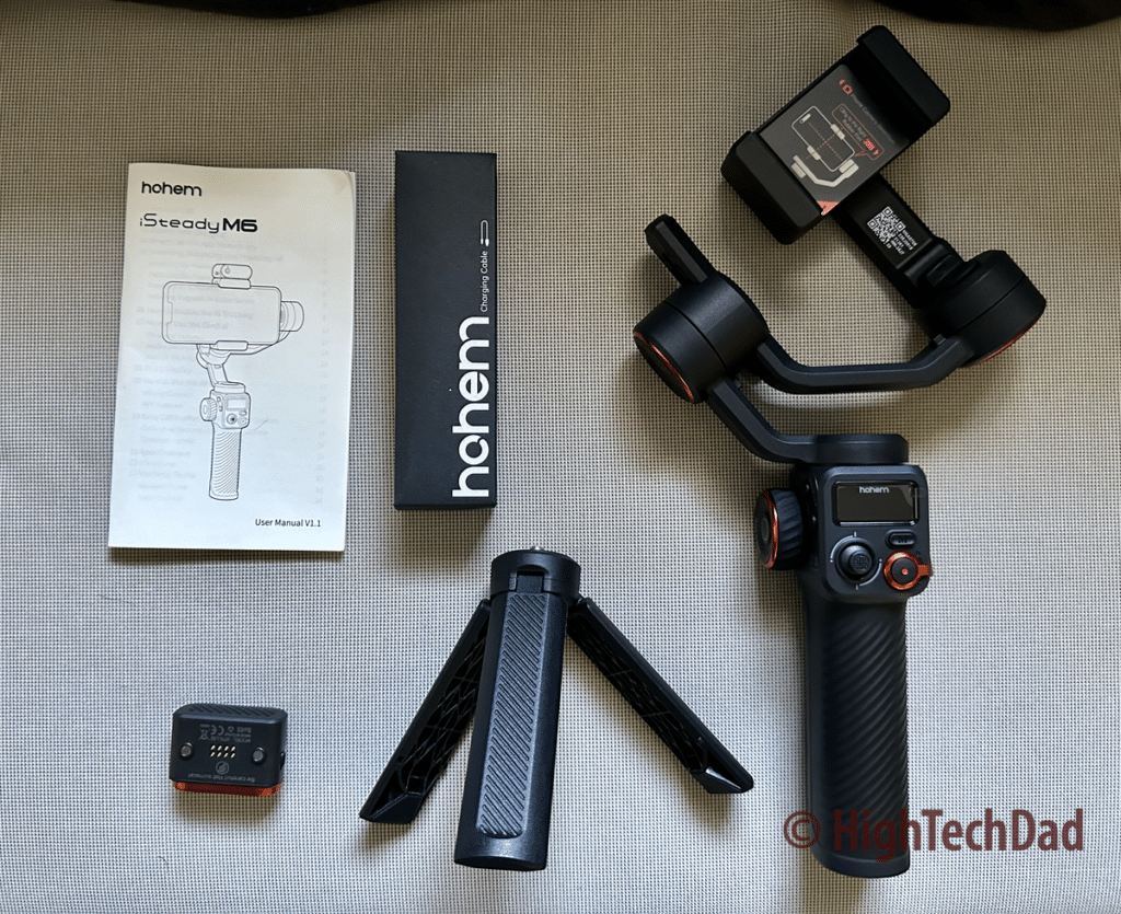 What's in the kit - Hohem iSteady M6 gimbal - HighTechDad review