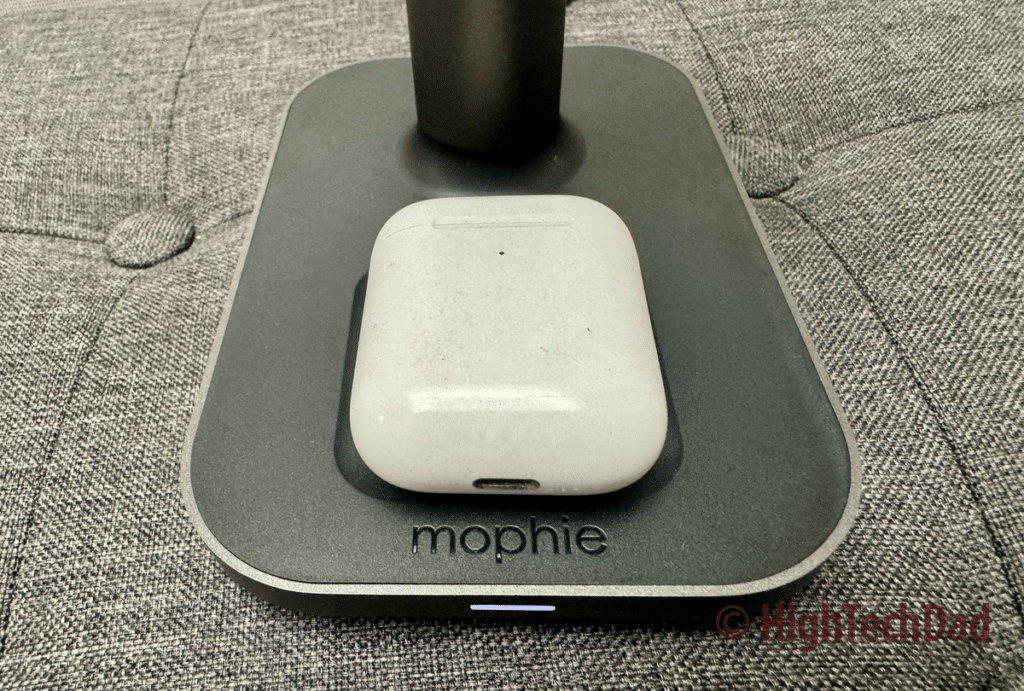 Charging AirPods - Mophie 3-in-1 Extendable Stand - HighTechDad review
