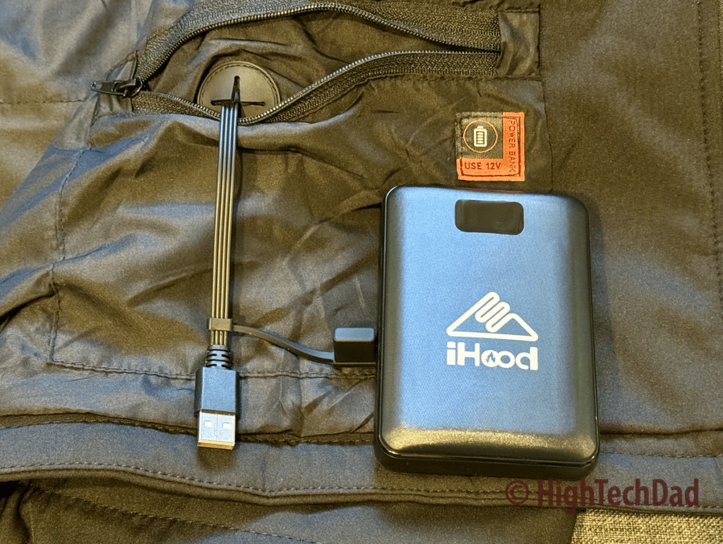 Battery and cable - iHood Jacket & iHood Vest - HighTechDad review