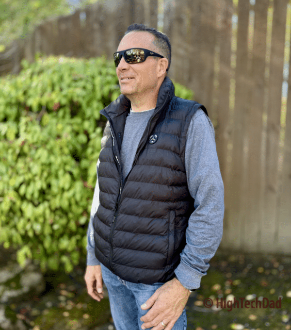 HighTechDad wearing the iHood Heated vest - iHood Jacket & iHood Vest - HighTechDad review