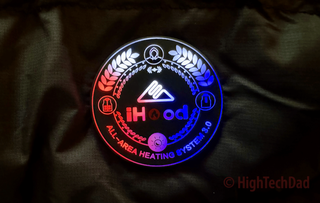 The "badge" lit up - iHood Jacket & iHood Vest - HighTechDad review