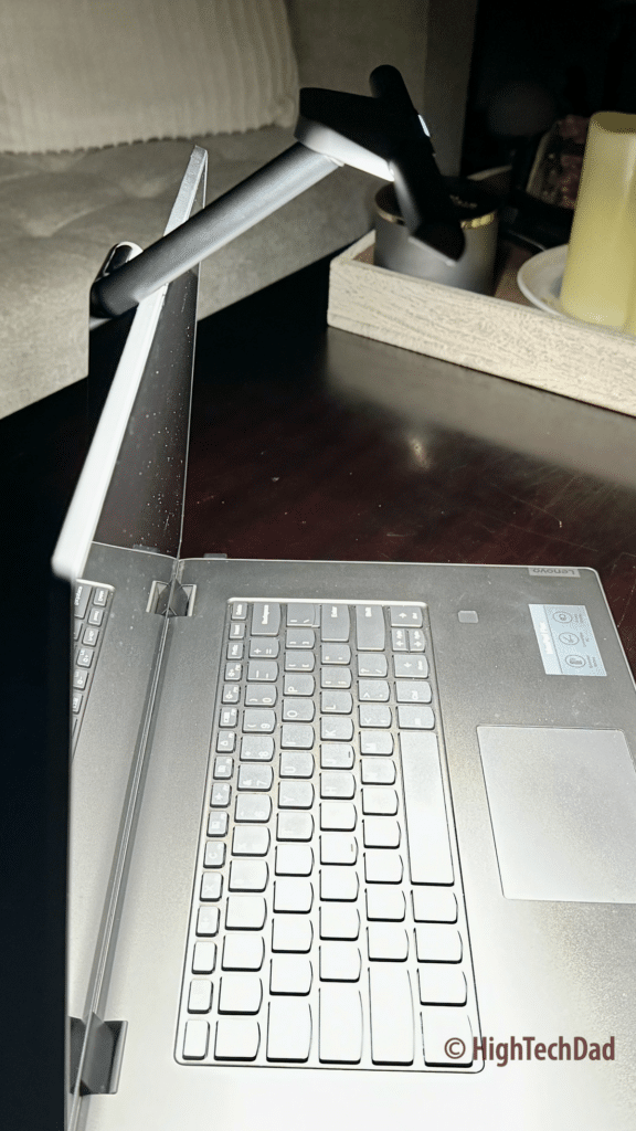 Extended mode over keyboard - BenQ Laptop Bar Light - HighTechDad Review