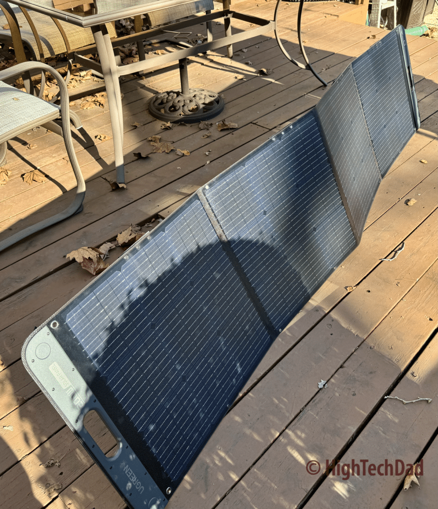 Solar panel extended - UGREEN PowerRoam Power Station - HighTechDad review
