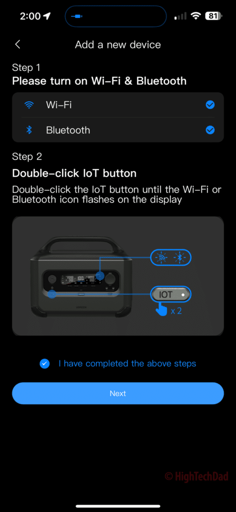 WiFi or Bluetooth connectivity - UGREEN PowerRoam Power Station - HighTechDad review