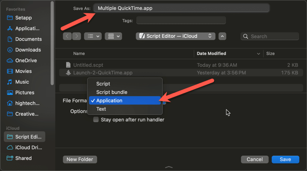 Save AppleScript as Application - HighTechDad How To