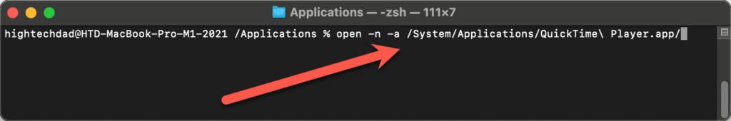 Terminal command to launch QuickTime Player - HighTechDad How To