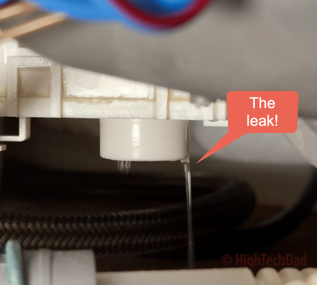 Leak identified! How to fix a leaking KitchenAid Dishwasher - HighTechDad Fix It