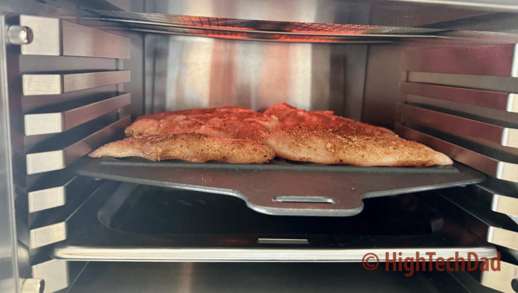 Broiling the chicken - Luma Grill - HighTechDad review and video