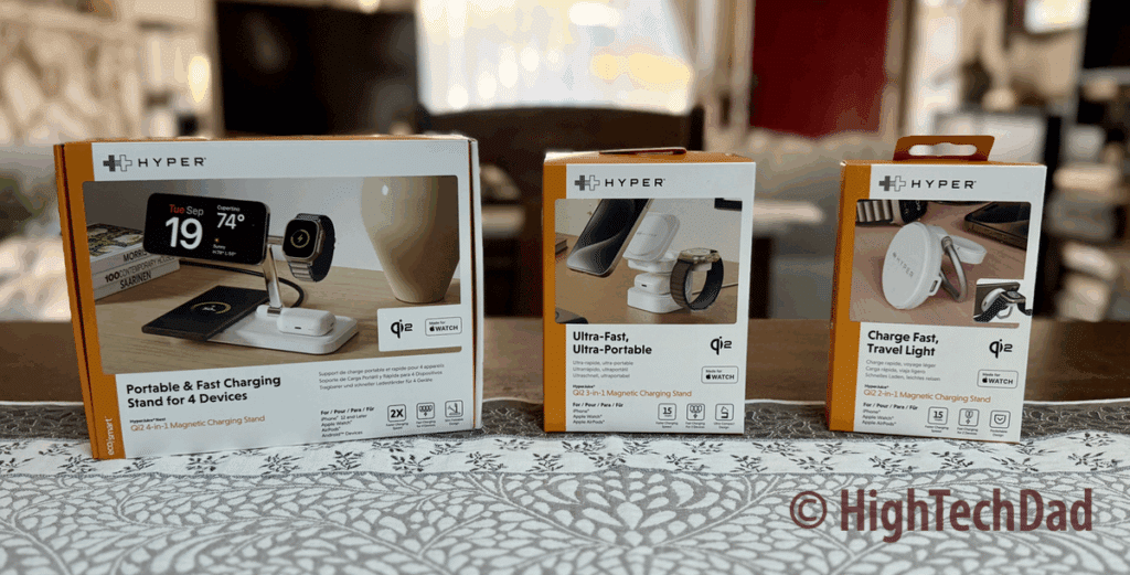 Boxed products - HyperJuice Qi2 Magnetic Desktop Chargers - HighTechDad review