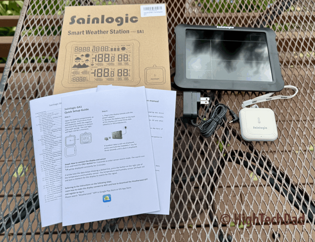 Everything in the box - Sainlogic SA1 Weather Station - HighTechDad review