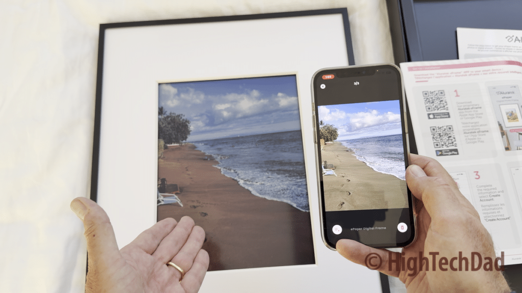 From smartphone to frame - Aluratek ePaper Digital Frame - HighTechDad review