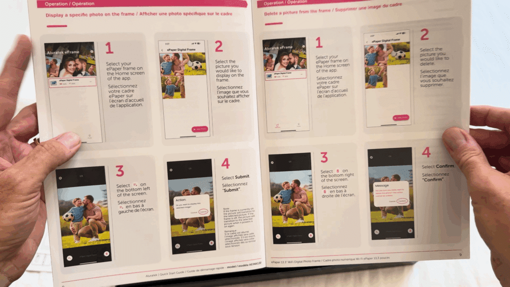 Clear instructions - Aluratek ePaper Digital Frame - HighTechDad review