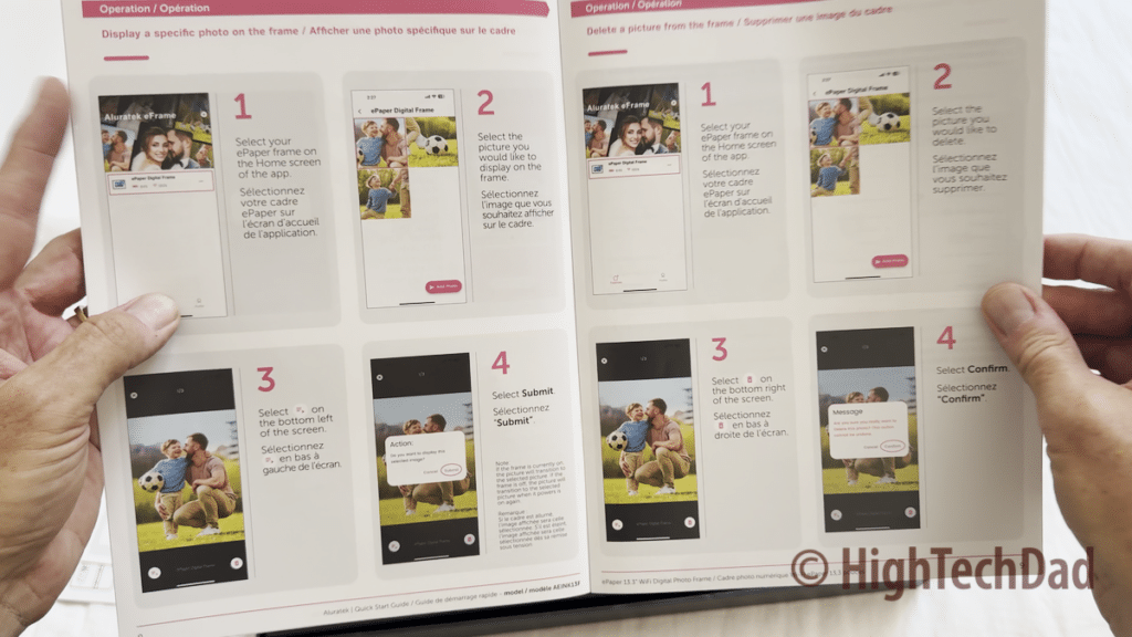 Clear instructions - Aluratek ePaper Digital Frame - HighTechDad review