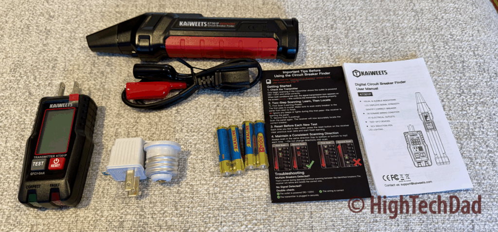 Full testing kit - KAIWEETS Circuit Breaker Finder - HighTechDad Review