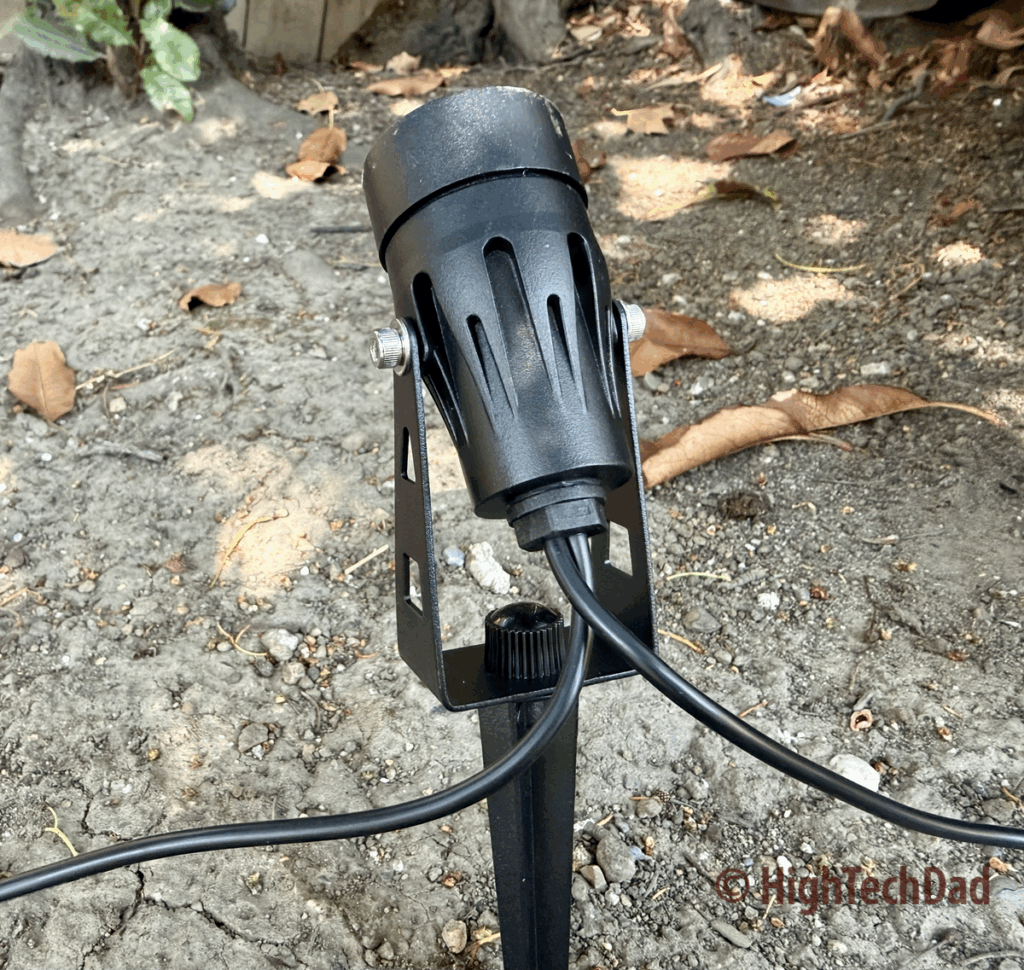 Spotlight from back - Lumary Smart Landscape Floodlights - HighTechDad review