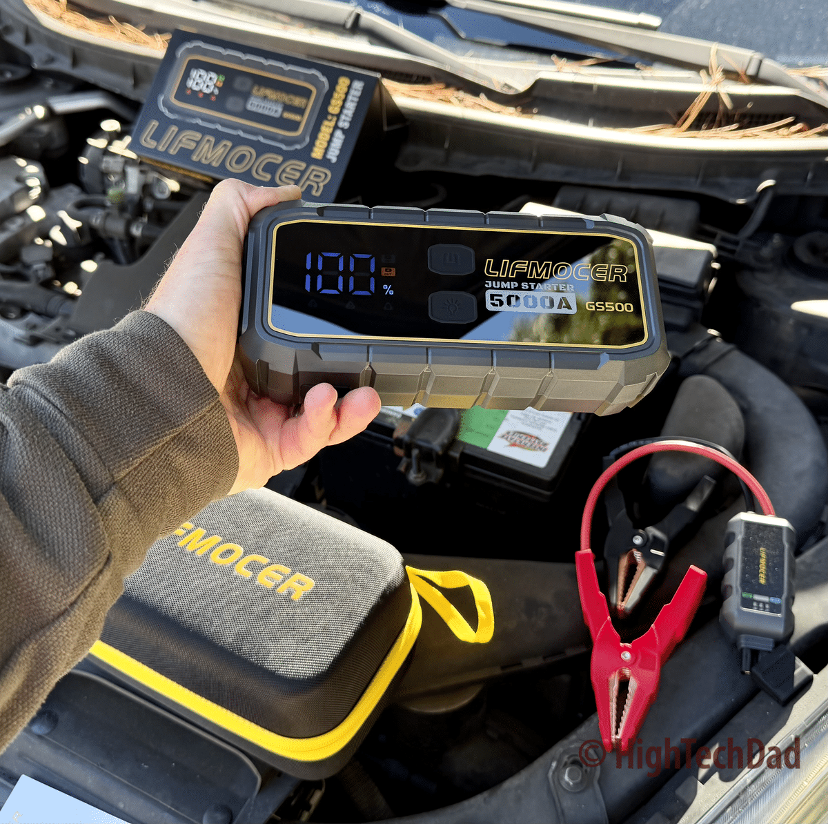Portable Battery Jumpstarter - LIFMOCER GS500 - HighTechDad review