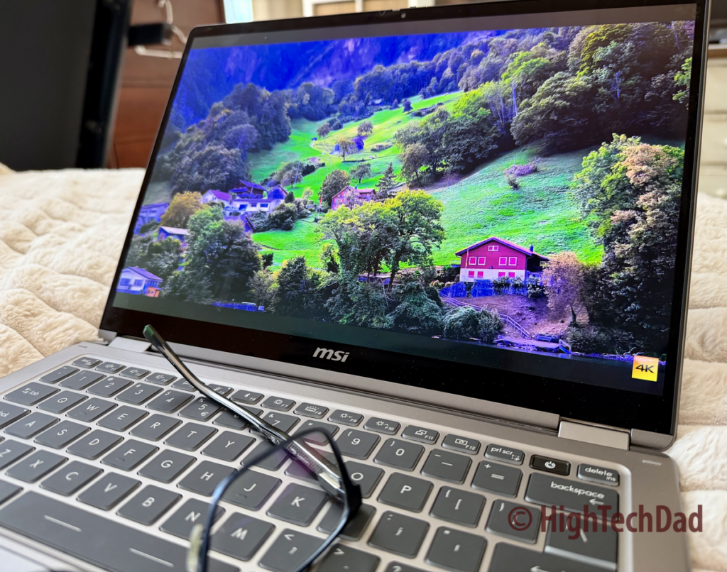 Open with glasses - MSI Prestige 14 Flip AI+ - HighTechDad Sponsored Review