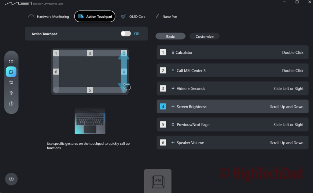 Action Touchpad - MSI Prestige 14 Flip AI+ - HighTechDad Sponsored Review