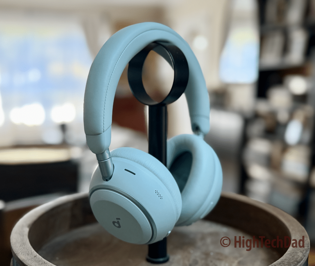 On a stand - soundcore Space 2 ANC Headphones - HighTechDad review