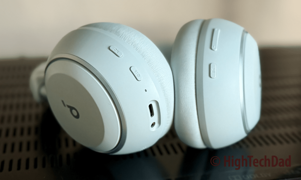 Earpads closeup - soundcore Space 2 ANC Headphones - HighTechDad review